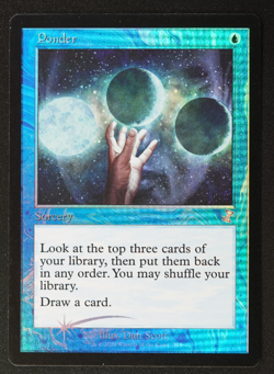 Ponder FOIL Retro MTG Card Time Spiral Remastered Magic: the Gathering - Image 1