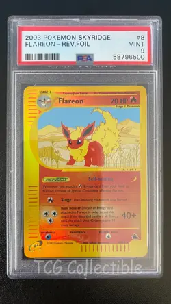 PSA 9 MINT Flareon REVERSE HOLO 8 2003 Skyridge WOTC Pokemon Card Low Pop 51 - Image 1