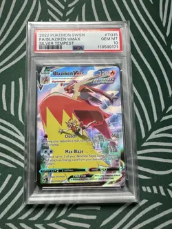 2022 POKEMON SWORD & SHIELD SILVER TEMPEST #TG15 FULL ART/BLAZIKEN VMAX PSA 10 - Image 1