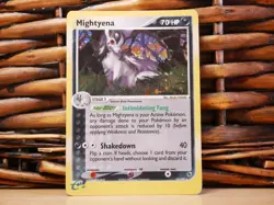 Pokemon MIGHTYENA 10/109 HOLO RARE | D Damaged | EX Ruby & Sapphire | 2003 - Image 1