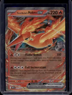 Pokemon Team Rocket’s Moltres ex 031/182 Scarlet & Violet Dark Holo Rare NM - Image 1