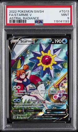 2022 POKEMON SWORD & SHIELD ASTRAL RADIANCE #TG13 FULL ART/STARMIE V PSA 9 - Image 1