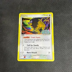 Pokemon Card - Tauros (12/100) EX Crystal Guardians Stamped - Reverse Holo MP - Image 1