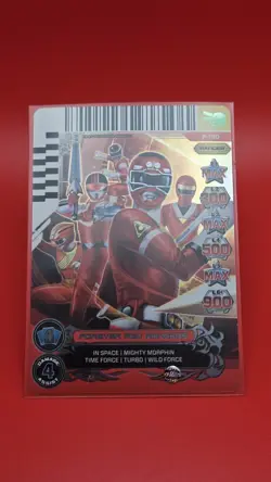 2013 Saban's Power Rangers - Action Card Game Forever Red Rangers #P-190 Foil - Image 3