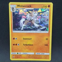 Wolwerock 76/147 Cracked ICE Holo rare S&M Pokemon Card 2017 TCG Burning Shadows - Image 2