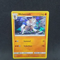 Wolwerock 76/147 Cracked ICE Holo rare S&M Pokemon Card 2017 TCG Burning Shadows - Image 3