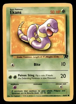 4X Pokemon Card Ekans Team Rocket 56/82 LIGHTLY PLAYED Non-Holo Common TCG!!!!!! - Image 1