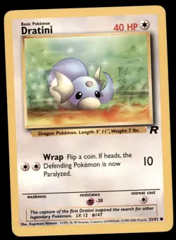 4X Pokemon Card Dratini Team Rocket 53/82 LIGHTLY PLAYED Non-Holo Common TCG!!!! - Image 1