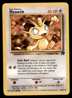4X Pokemon Card Meowth Team Rocket 62/82 LIGHTLY PLAYED Non-Holo Common TCG!!!!! - Image 1