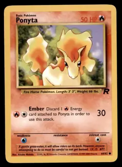 4X Pokemon Card Ponyta Team Rocket 64/82 LIGHTLY PLAYED Non-Holo Common TCG!!!!! - Image 1