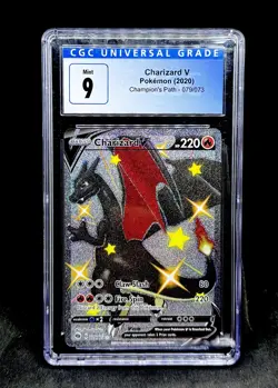 Pokemon Charizard v Champion's Path Shiny Secret Rare Card 079/073 CGC 9 Mint - Image 1