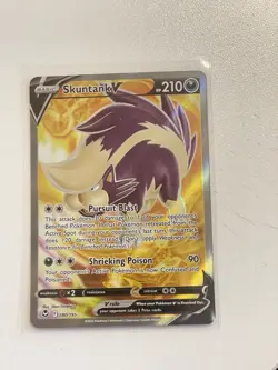 Skuntank V 180/195 Full Art Holo Ultra Rare SWSH Silver Tempest Pokemon TCG NM - Image 1