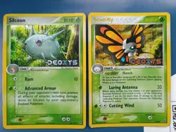 Pokemon Cards Ex Deoxys Silcoon 46/107 & Beautifly 2/107 Reverse Holo Stamped - Image 1