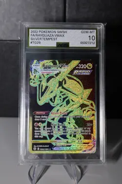 Pokemon SWSH Silver Tempest Rayquaza VMAX TG29/TG30 AGS Gem-MT 10 Holo Rare 2022 - Image 1