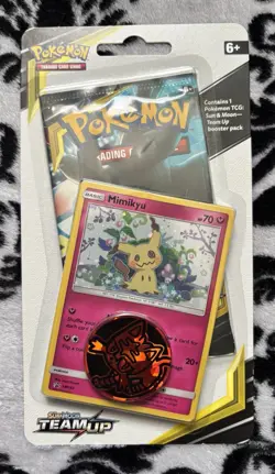 4x Pokemon Sun & Moon TEAM UP Blister Packs Art Set Mimikyu Pikachu Promo SM162 - Image 4