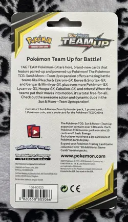 4x Pokemon Sun & Moon TEAM UP Blister Packs Art Set Mimikyu Pikachu Promo SM162 - Image 5