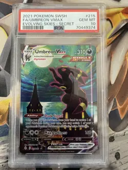 2021 Pokemon Evolving Skies 215 Umbreon VMAX PSA 10 70449374 New Cards - Image 1