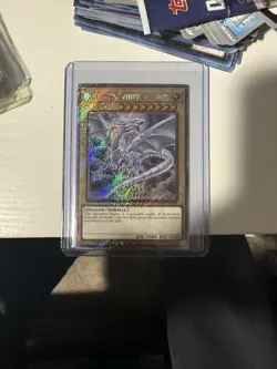Blue-Eyes White Dragon 8th Art 1st Edition Platinum Secret Rare Card RA04-EN108 - Image 1