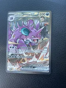 Pokemon TCG Destined Rivals Team Rockets Nidoking EX Card 233/182 Rare - Image 1