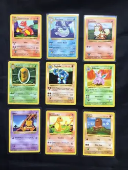 Pokemon Cards: Shadowless Base Set 43 Card Non-Holo Lot - Image 1