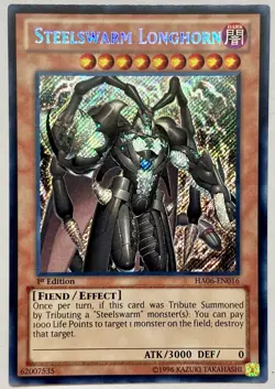 HA06-EN016 Steelswarm Longhorn - Secret Rare 1st Edition Near Mint YuGiOh Card - Image 1