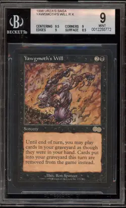 Magic The Gathering MTG Yawgmoth's Will Urza's Saga Rare BGS 9 Mint - Image 1