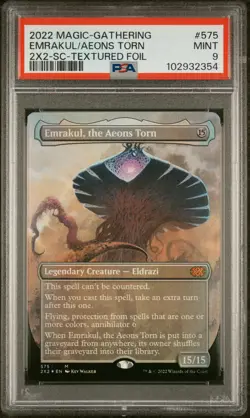 2022 MTG DOUBLE MASTERS 2022 SC-TEXTURED FOIL #575 EMRAKUL, THE AEONS TORN PSA 9 - Image 1