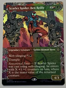 MTG Marvel’s Spider-Man Scarlet Spider Legendary Creature RARE FOIL #0214 - Image 1