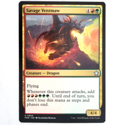 x4 Savage Ventmaw Foundations Creature Dragon Uncommon Multi-Color Red Green MTG - Image 1