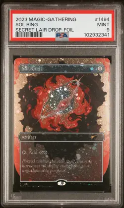 2023 MTG SECRET LAIR DROP FOIL #1494 SOL RING PSA 9 - Image 1