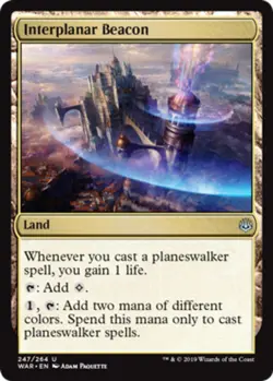 MTG Interplanar Beacon - Foil, War of the Spark, Moderately Played, English - Image 1