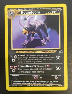 Houndoom 23/75 LP/NM Neo Discovery Rare Unlimited Pokemon - Image 1