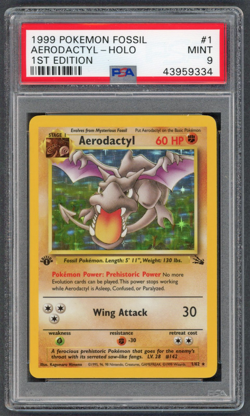 Pokemon Cards - PSA 9 1st Edition Aerodactyl 1/62 - Fossil Set - MINT - PSA9 - Image 1