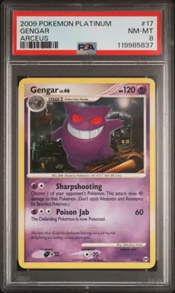 2009 POKEMON PLATINUM ARCEUS GENGAR #17 RARE PSA 8 NM #119985837 - Image 1