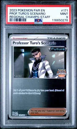 Pokemon TCG Professor Turo’s Scenario STAFF Stamped Regional Promo 171/182 PSA 9 - Image 1