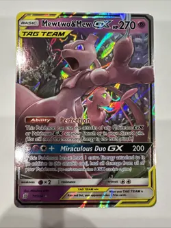 Pokemon TCG - Unified Minds- Tag Team Mewtwo & Mew GX 71/236 NM/M - Image 1