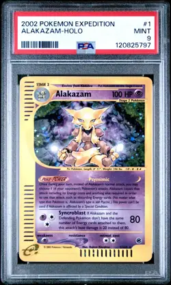 Pokemon Alakazam Expedition Holo Rare #1 PSA 9 Mint - Image 1
