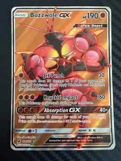Pokemon TCG Buzzwole GX 104/111 Crimson Invasion Full Art Ultra Rare Holo HP - Image 1