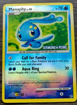 Pokemon Diamond and Pearl Burger King Promo Manaphy 9/130 Stamped Reverse Holo - Image 1