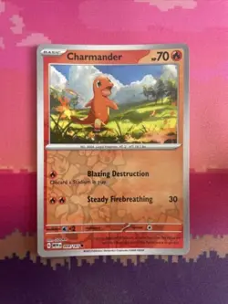 Pokemon Card Charmander Pokemon 151 Reverse Holo 004/165 Near Mint - Image 1