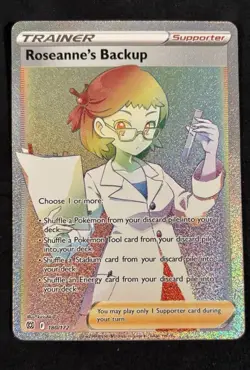 Pokemon TCG Roseanne's Backup Secret Rare Full Art Card 180/172 Brilliant Stars - Image 1