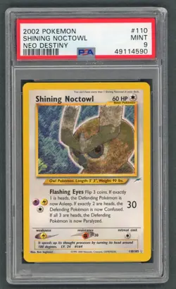 Pokemon Cards - PSA 9 Shining Noctowl 110/105 - Neo Destiny - MINT - PSA9 - Image 1