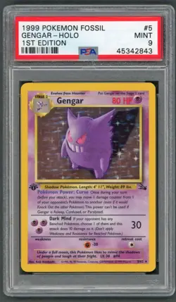 Pokemon Cards - PSA 9 1st Edition Gengar 5/62 - Fossil Set - MINT - PSA9 - Image 1