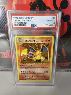 2016 PSA 8 Charizard XY Evolutions Holo TCG Card 11/108 Pokemon - Image 1