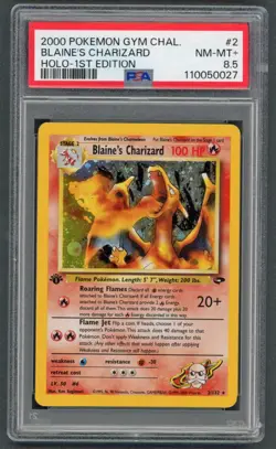 Pokemon Cards - PSA 8.5 1st Edition Blaine's Charizard 2/132 - Gym Challenge 9 - Image 1