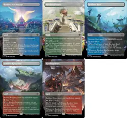 EDH Rare BORDERLESS Dual Land Set of 5 RESTLESS Lost Caverns of Ixalan Vents + - Image 1