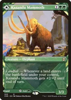 Showcase KAZANDU MAMMOTH mtg NM-M Zendikar Rising 1 Rare - Image 1