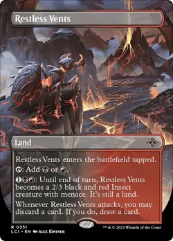 Borderless RESTLESS VENTS mtg NM-M Lost Caverns of Ixalan 1 Rare - Image 1