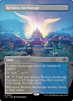 Borderless RESTLESS ANCHORAGE mtg NM-M Lost Caverns of Ixalan 1 Rare - Image 1