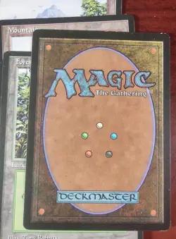 BASIC LAND x4 Arena League 1996 Promo mtg LP-MP Island Forest Mountain - Image 2